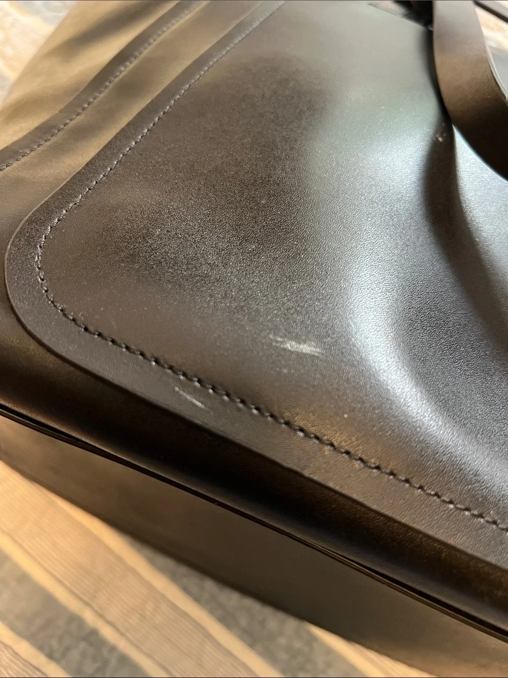 kate spade Black Leather Tote with Front Pocket